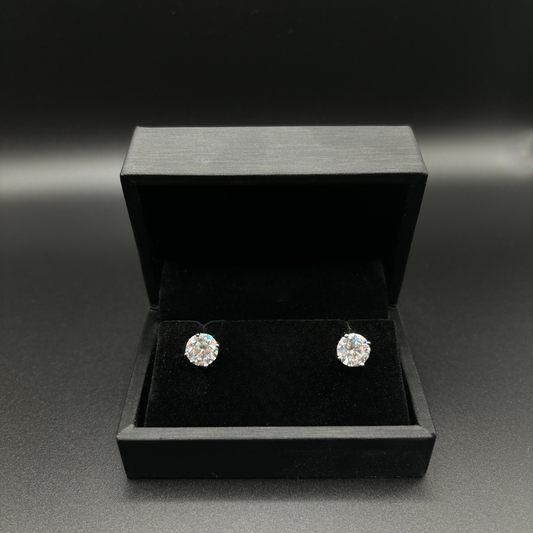 Moissanite Screw Back Earrings