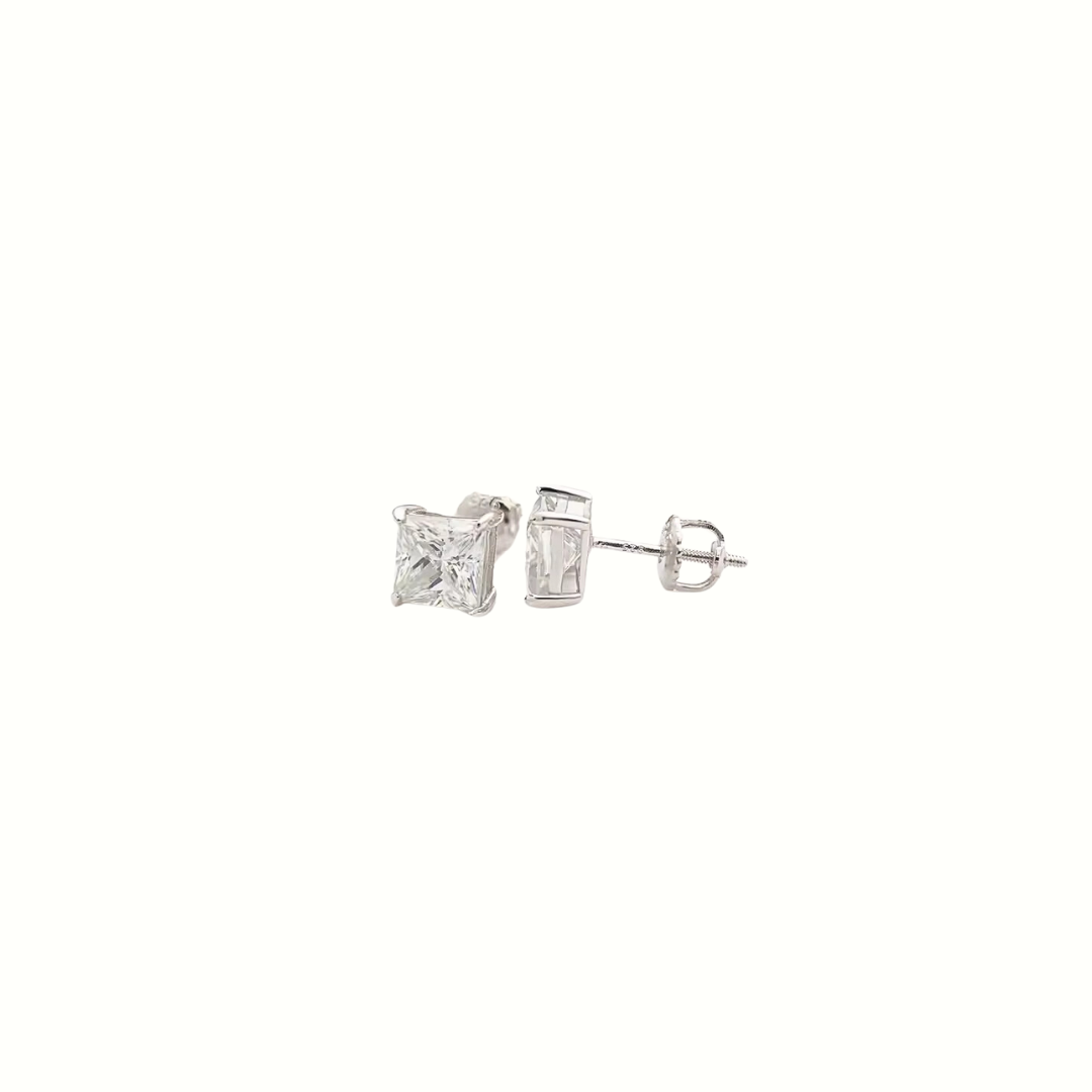 Moissanite Princess Cut Earrings