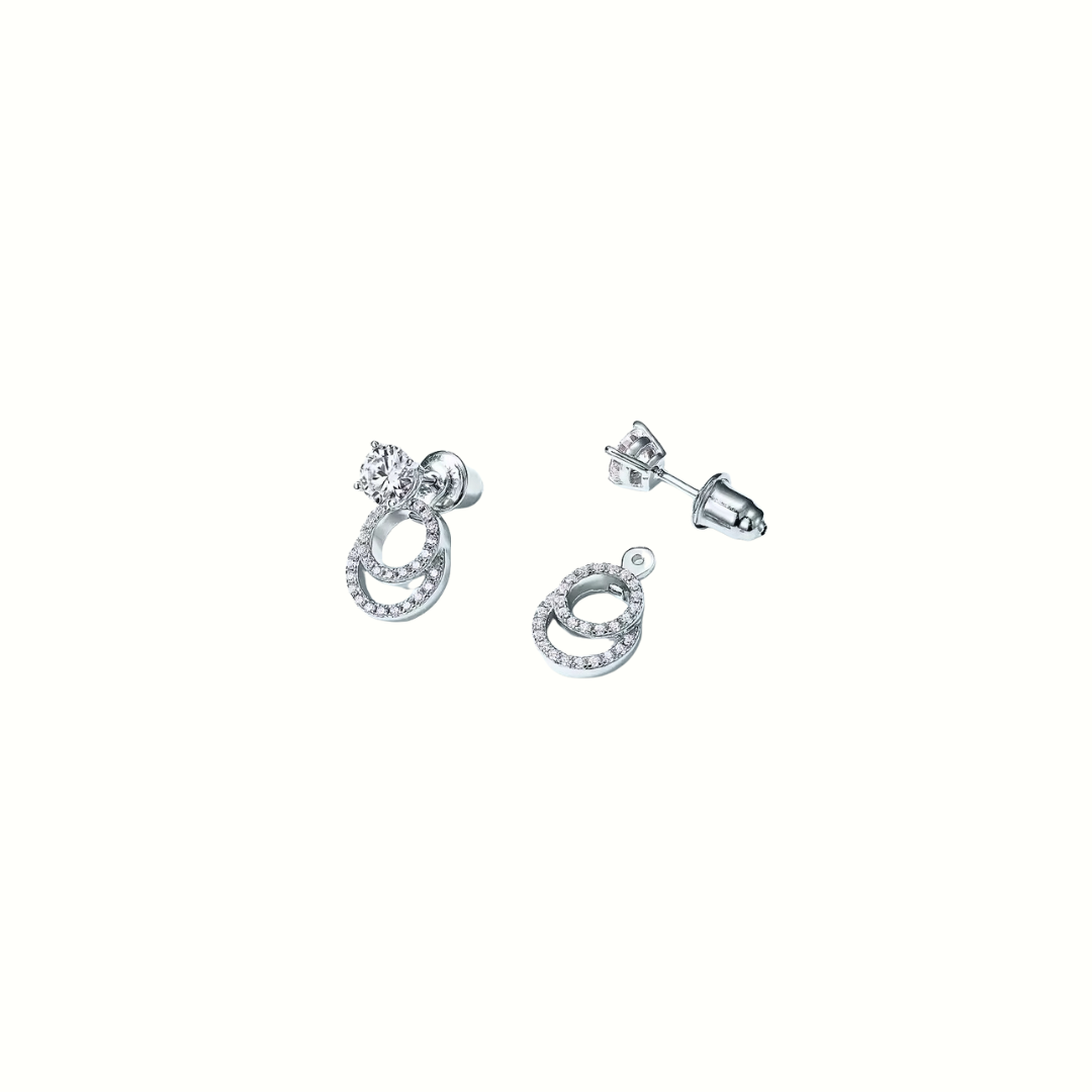 Moissanite Round Charm Earrings