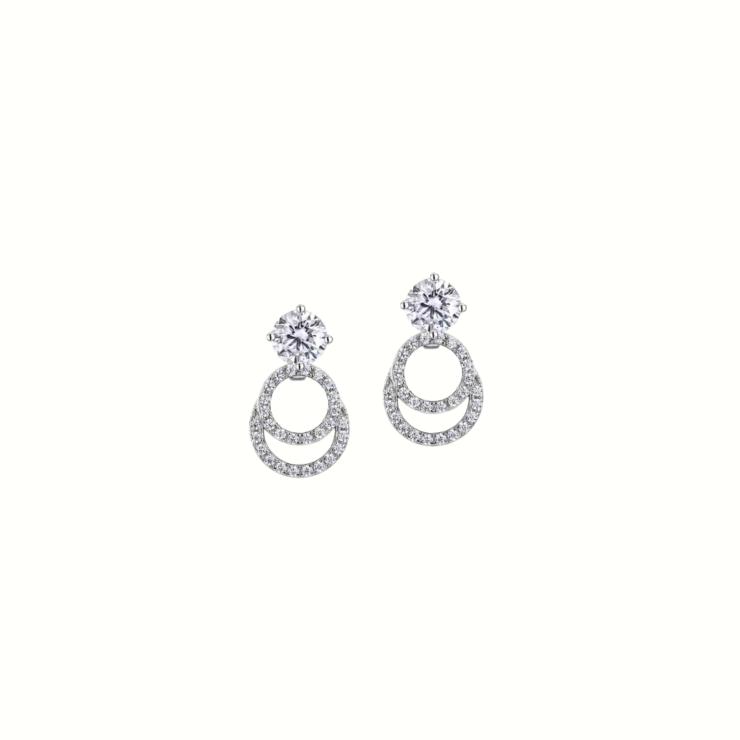 Moissanite Round Charm Earrings