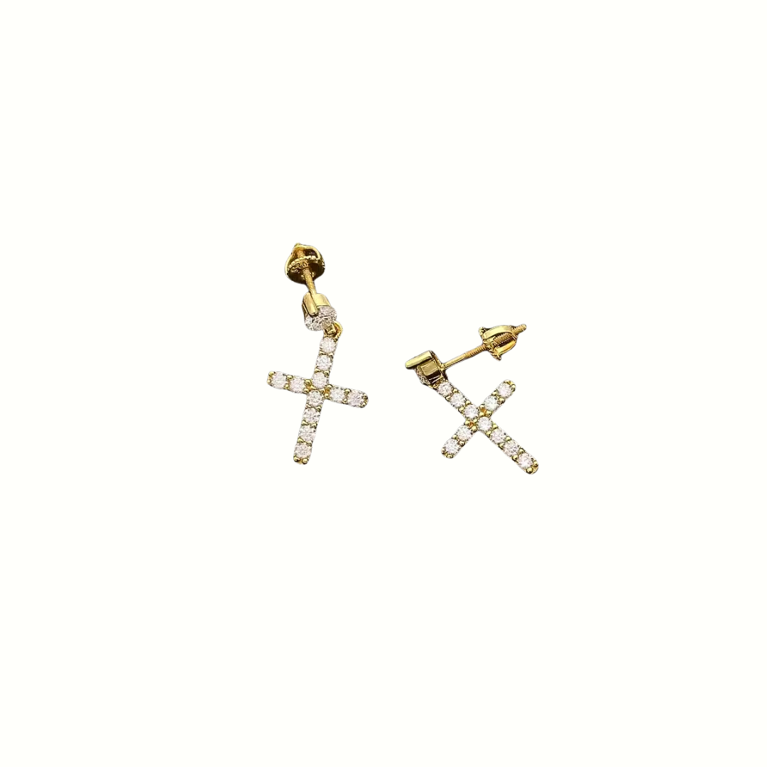 Moissanite Cross Earrings