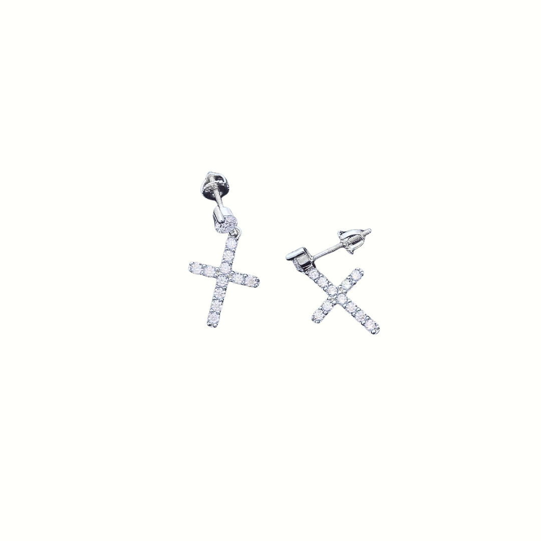 Moissanite Cross Earrings