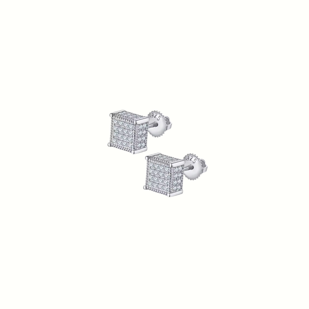 Moissanite Cube Earrings