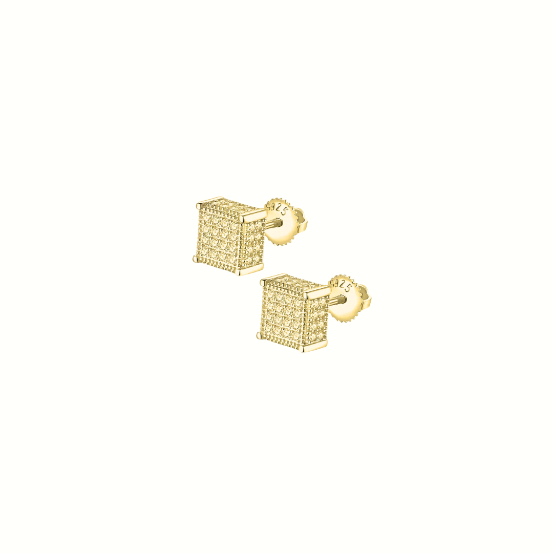 Moissanite Cube Earrings