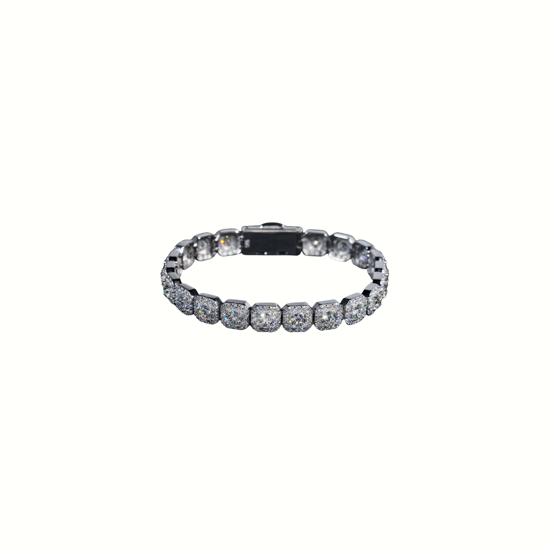 Moissanite Cluster Tennis Bracelet