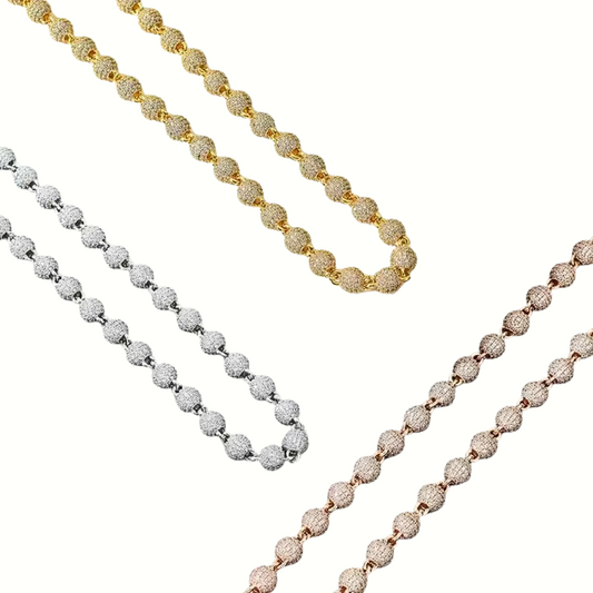 Moissanite Bead Link Chain