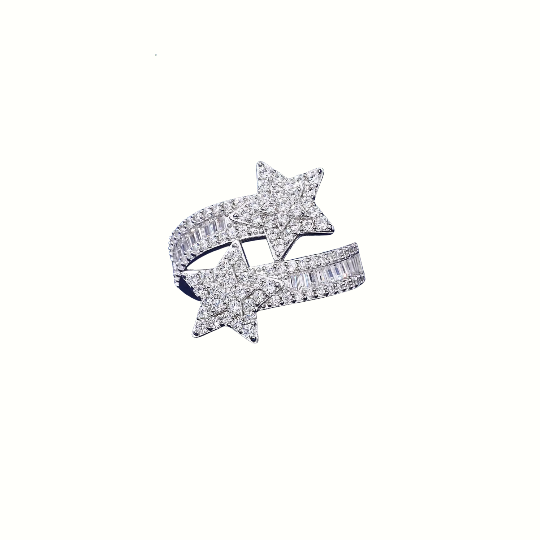 Moissanite Shooting Star Ring