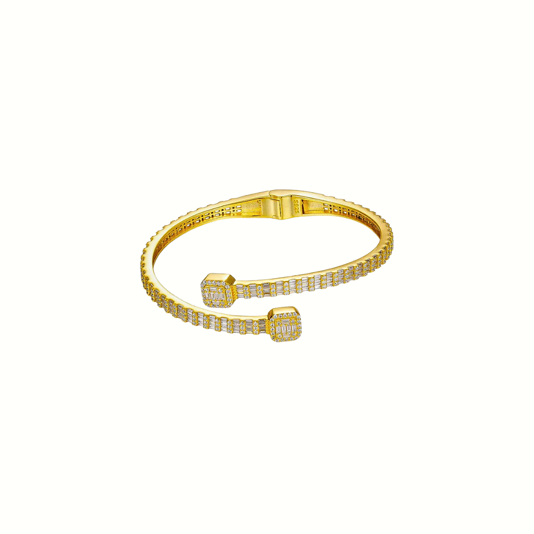 Moissanite Baguette Bangle