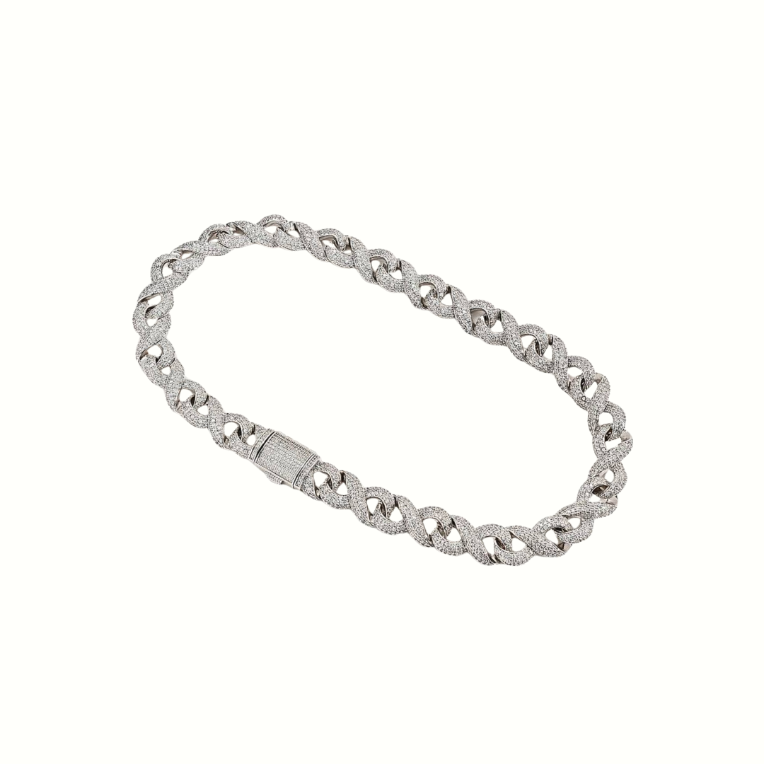 Moissanite Infinity Link Chain 9mm