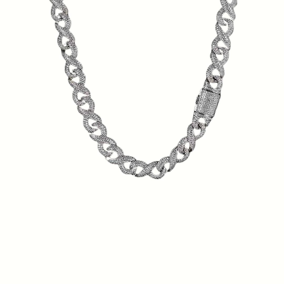 Moissanite Infinity Link Chain 9mm