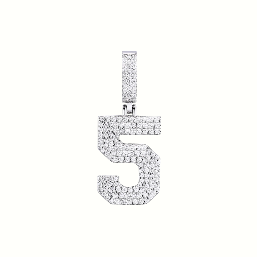 Moissanite Diamond Number Pendant