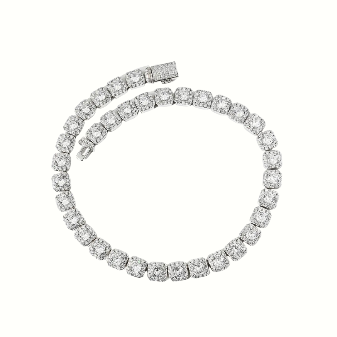 Moissanite Clustered Tennis Chain