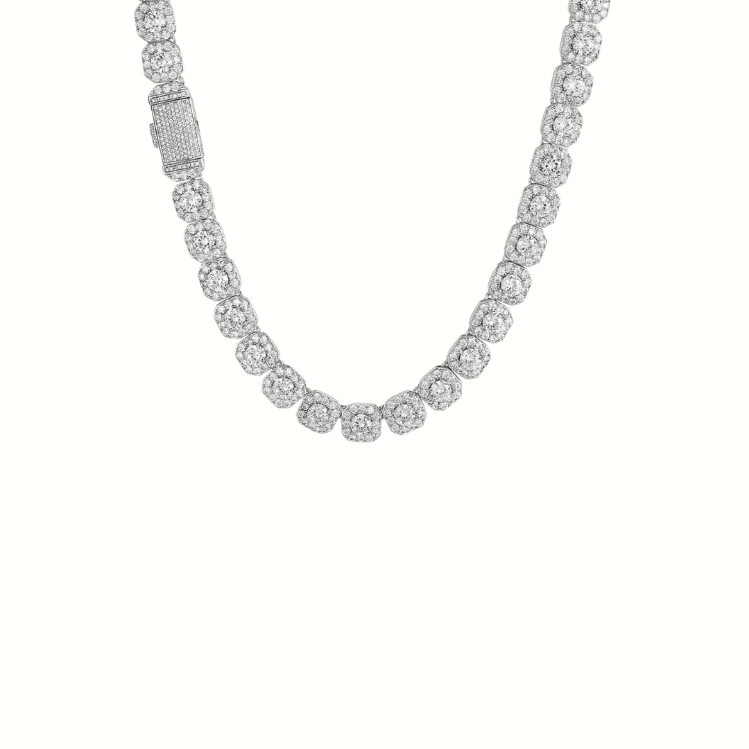 Moissanite Clustered Tennis Chain